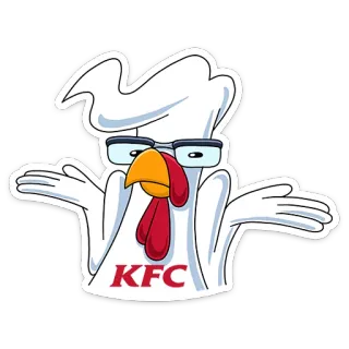 🤷 KFC chicken, KFC, food, fast food, cartoon, mascot telegram sticker