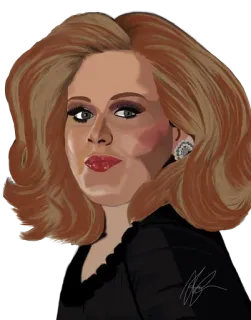 🙆 Adele cantante, retrato, ilustración, celebridad, mujer, artista, caricatura, música telegram sticker