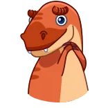 ☺️ dinosaur, cartoon, animal, orange, cute, trex telegram sticker