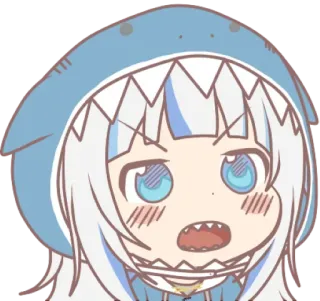😧 Gawr Gura อนิเมะ, VTuber, ฉลาม, น่ารัก, Gura telegram sticker