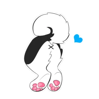 🍑 animal, cão, fofo, pata, rabo telegram sticker