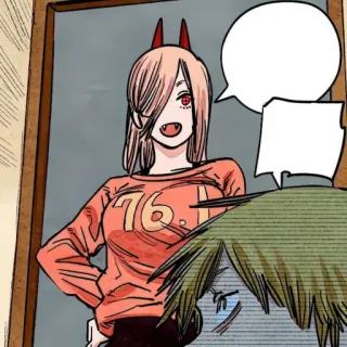 🗯 Power Chainsaw Man Anime, Manga, Demonio, Chainsaw Man, Power, Caricatura, Ficción, Personaje whatsapp sticker