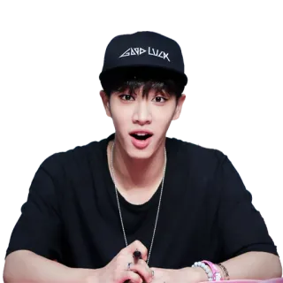 😧 GOOD LUCK person, male, portrait, hat, good luck, kpop, korean, young telegram sticker