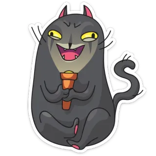 😈 gato, dibujos animados, pegatina, linterna, animal telegram sticker