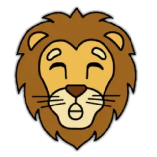 🦁 lion, animal, dessin animé, mignon, mascotte, zoo whatsapp sticker