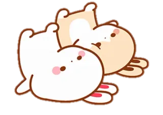 🐰 만화, 동물, 귀여운, 누워있는, 카와이, 게으른 telegram sticker