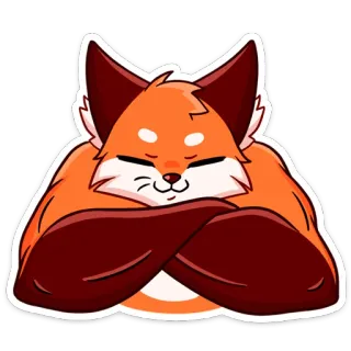 ☺️ zorro, animal, lindo, dibujo animado, pegatina telegram sticker