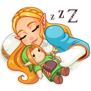 😴 Zelda The Legend of Zelda zzz zelda, legend of zelda, линк, сон, спящий, принцесса telegram sticker