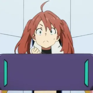 🔗 anime, meisje, cartoon, verrast, bezorgd telegram sticker