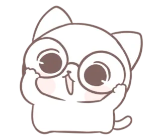 🐱 猫, 眼镜, 可爱, 动物, 贴纸, 卡通 telegram sticker