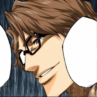 🧬 Sosuke Aizen Bleach 애니메이션, 만화, 악당, 안경, 캐릭터 telegram sticker