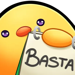 🐤 BASTA basta, stop, suficiente, italiano, expresión, exclamación whatsapp sticker