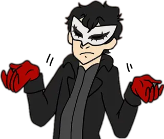 👐 Joker Persona 5 Persona, Persona 5, Joker, Anime, Videojuego, Encogiéndose de hombros, Enmascarado telegram sticker