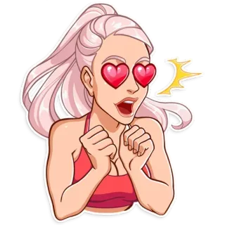 😍 любовь, сердце, женщина, глаза, счастливый telegram sticker