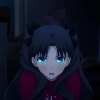 😳 Rin Tohsaka Fate/stay night Anime, Personaggio, Ragazza, Illustrazione, Ritratto telegram sticker