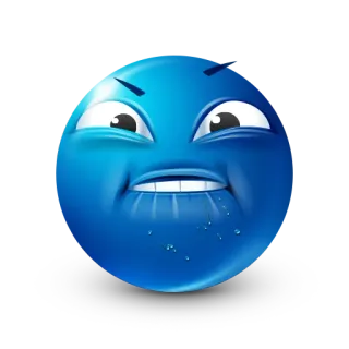 🤬 azul, emoji, cara, expresión, meme, internet whatsapp sticker