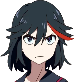😠 Ryuko Matoi Kill la Kill Anime, Kill la Kill, Ryuko Matoi, Personaggio, Ragazza, Arrabbiata whatsapp sticker