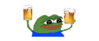 😆 Pepe the Frog Pepe, Sapo, Meme, Cerveja, Bebendo telegram sticker