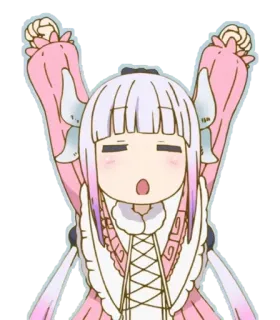 🎉 Kanna Kamui Miss Kobayashi's Dragon Maid 애니메이션, 드래곤, 칸나, 귀여운, 메이드, 칸나 카무이, 코바야시네 메이드래곤 telegram sticker