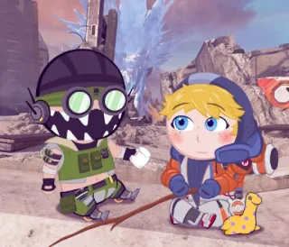 😍 Octane, Wattson Apex Legends video game, fan art, Octane, Wattson, Apex Legends, chibi telegram sticker