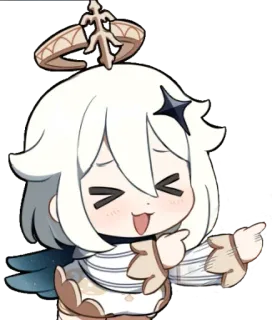 💗 Paimon Genshin Impact Paimon, Genshin Impact, anime, video game, cartoon, cute, pointing telegram sticker