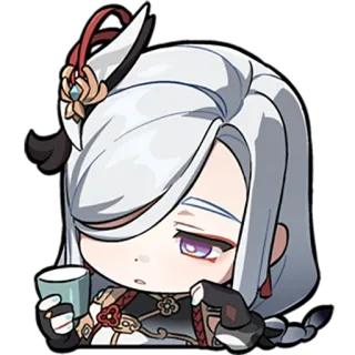 🥛 Shenhe Genshin Impact Anime, Genshin Impact, Shenhe, Video game, Personagem telegram sticker