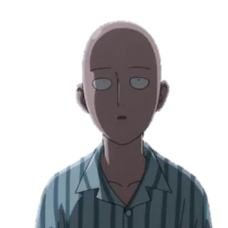 😧 Saitama One-Punch Man anime, manga, hero, bald, saitama, one-punch man, character telegram sticker