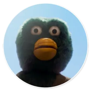 🦆 Duck Don't Hug Me I'm Scared 人形, 緑, アヒル, テレビ番組, キャラクター, Don't Hug Me I'm Scared telegram sticker