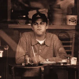🌻 Leonardo DiCaprio Leonardo DiCaprio, actor, eating, restaurant, drink, adidas telegram sticker