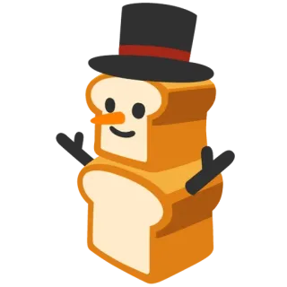 🍞 roti, manusia salju, jari tengah, kartun telegram sticker