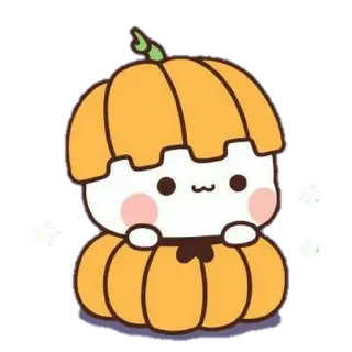 🐼 citrouille, halloween, mignon, dessin animé whatsapp sticker