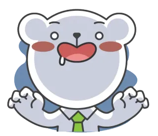 😈 urso, animal, desenho animado, escritório, fofo, engraçado telegram sticker