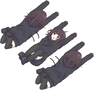 🙃 Garota anime, Desenho animado, Bonita, Personagem, Moletom com capuz, Deitada, Garota, Animação whatsapp sticker