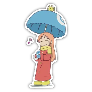 🎵 Anime, Kreskówka, Dziewczyna, Parasol, Słodkie, Postać, Naklejka telegram sticker