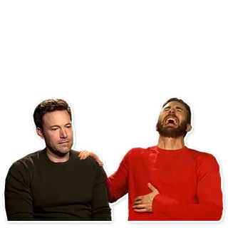 🤣 ben affleck, chris evans, laughing, sad, meme telegram sticker