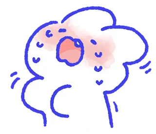 😭 Cartoon, Schwitzen, Ängstlich, Gestresst, Figur, Emotional telegram sticker