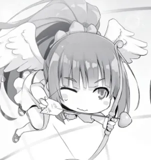 🤔 Cupido, Engel, Pijl en boog, Anime meisje, Chibi telegram sticker