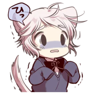 😨 ひっ Anime, Catboy, Kawaii, Süß, Manga, Chibi telegram sticker