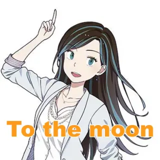 👌 To the moon Cartoon, Anime, Mädchen, Mond, Finanzen, Erfolg, Aufwärts telegram sticker