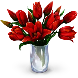 🌼 тюльпаны, цветы, букет, ваза, красный, цветочный, природа, весна telegram sticker