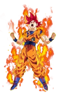 😂 Goku Dragon Ball 悟空, ドラゴンボール, 超サイヤ人ゴッド, アニメ, 格闘, エネルギー, オレンジ telegram sticker