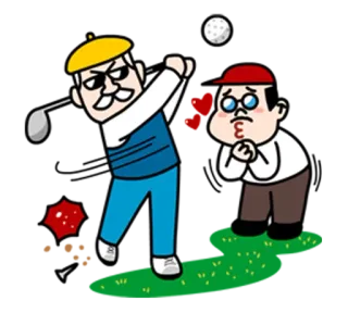 😘 Golf, Sport, Dessin animé, Drôle, Personnages telegram sticker