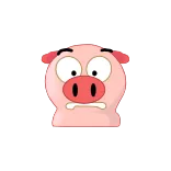 😱 porco, desenho animado, animal, engraçado, fofo, chocado, surpreso telegram sticker