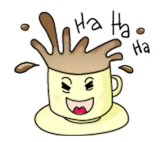 😄 tazza, caffè, cartone animato, carino, bevanda, kawaii telegram sticker