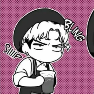 ✉️ Siip BLING manhwa, cartoon, character, drink, chibi telegram sticker