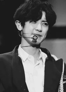 ✨ Chanyeol 찬열, K팝, 가수, 아이돌, 흑백, 엑소 whatsapp sticker