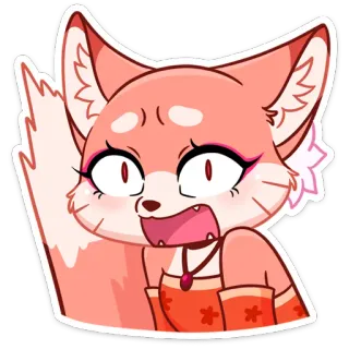 😳 лиса, мультфильм, животное, стикер, милый, иллюстрация telegram sticker