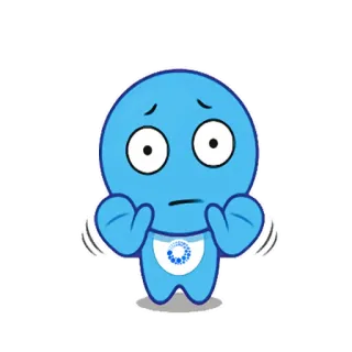 🤣 cartone animato, triste, preoccupato, personaggio, blu, nervoso telegram sticker