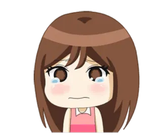 😢 ragazza anime, piangendo, triste, emotivo, kawaii, cartone animato telegram sticker
