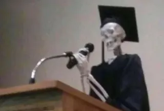 😳 esqueleto, formatura, morte, discurso de formatura, humor, engraçado telegram sticker